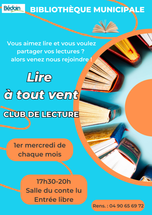 À Bédoin - Club de lecture Du 6/9/2023 au 5/6/2024