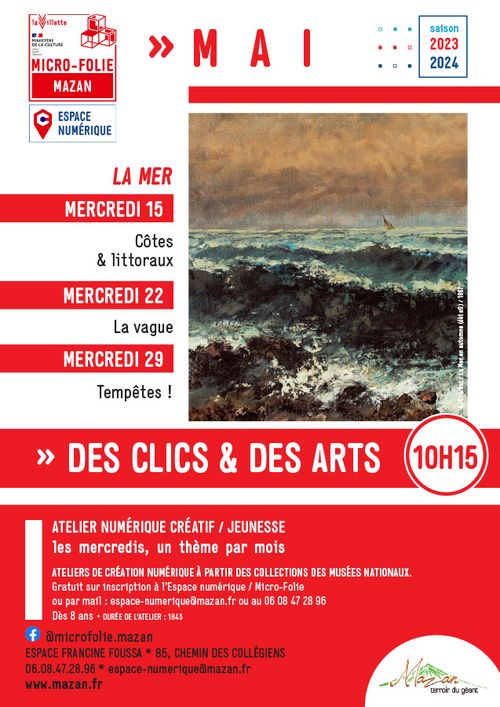 Micro-Folie / Des clics et des arts / La mer Du 15 au 29 mai 2024