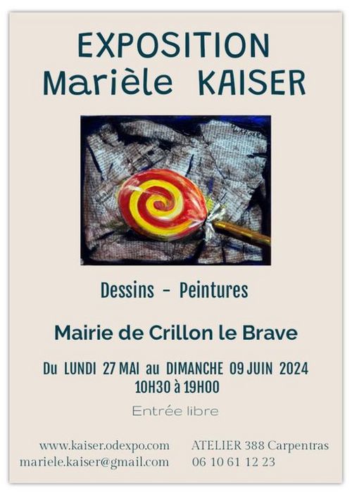 Exposition Marièle KAISER Du 27 mai au 9 juin 2024